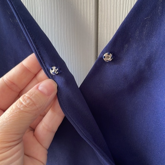 Shein Ruffle Hem Knotted Backless Cami Dress | Blue | Size Medium - Picture 5 of 11